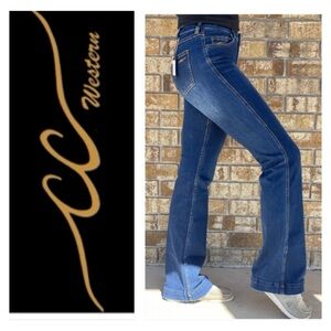 CC Western Rizzo Trouser Gypsy Bootcut Jean Youth Girl 12 x 28.5 Cowgirl Stretch
